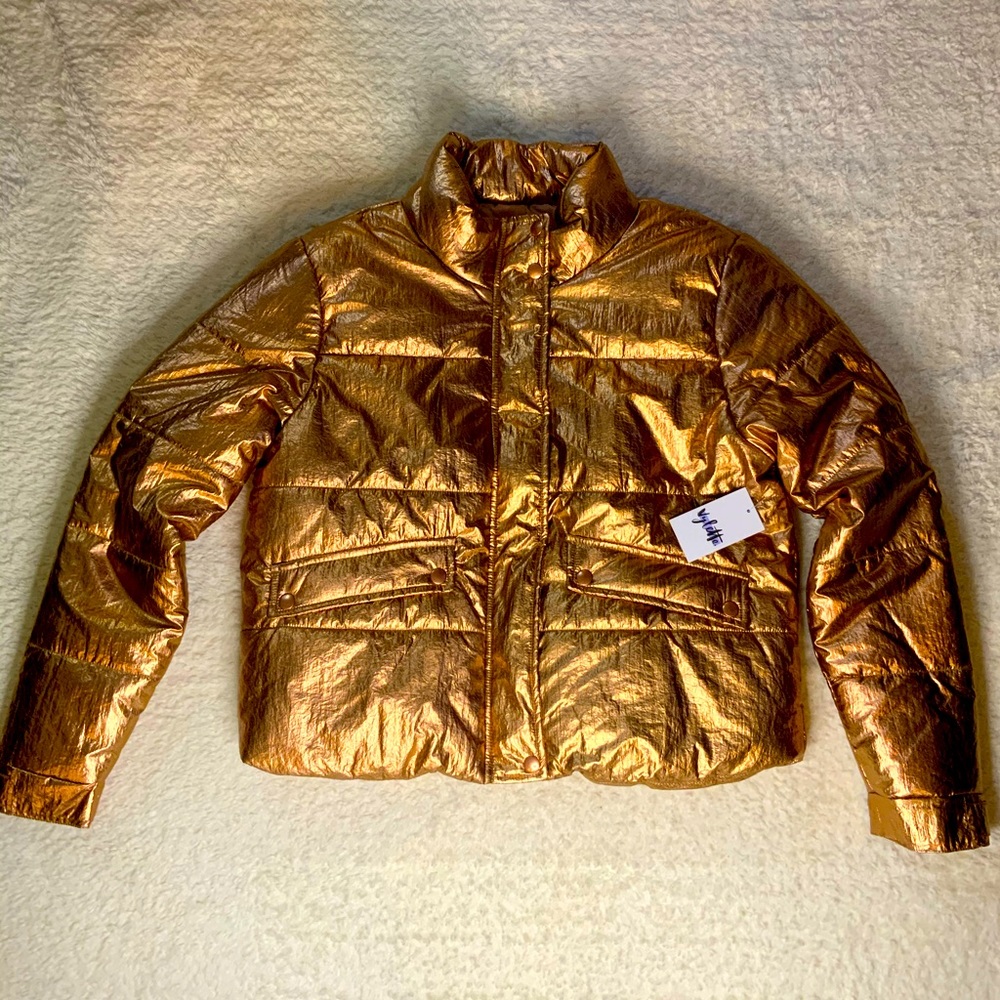 🆕🔥 Women’s Vylette Puffer Jacket Gold Size Large